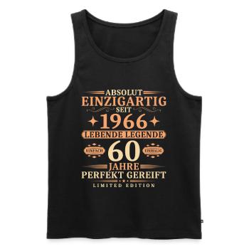 60. Geburtstag Einzigartig Jahrgang 1966 - Männer Premium Bio Tank Top - Schwarz - Vorne - Michal (187cm)