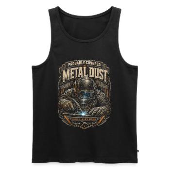 Welder Welding Professional Covered In Metal Dust - Men's Premium Organic Tank Top - black - Front - AI Model Male 178 light (178cm)