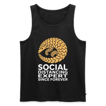 Social Distancing Expert Armadillo - Men's Premium Organic Tank Top - black - Front - Michal (187cm)