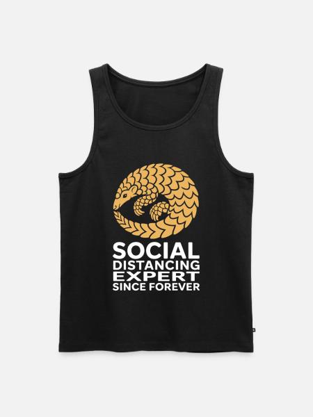 Social Distancing Expert Gürteltier - Männer Premium Bio Tank Top - Schwarz