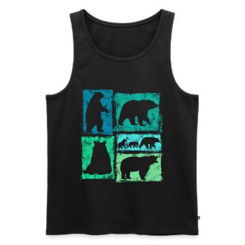 Bear Retro Graphic Vintage Animal Print - Débardeur bio Premium Homme - noir - Devant - AI Model Male 178 light (178cm)