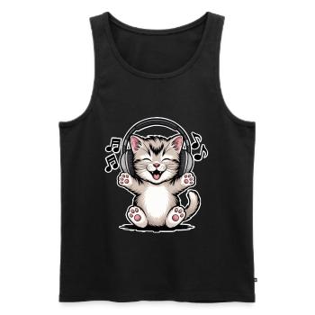 Cat Music - Men's Premium Organic Tank Top - black - Front - Michal (187cm)