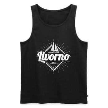 Livorno Toskana in Italien Retro Segelschiff - Männer Premium Bio Tank Top - Schwarz - Vorne - Michal (187cm)