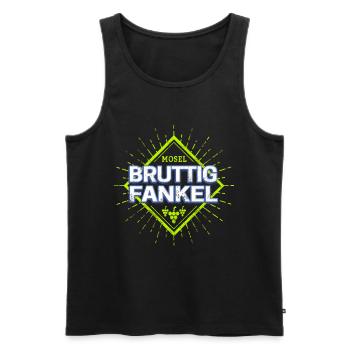 Bruttig-Fankel an der Mosel mit Retro Weintrauben - Männer Premium Bio Tank Top - Schwarz - Vorne - AI Model Male 178 light (178cm)