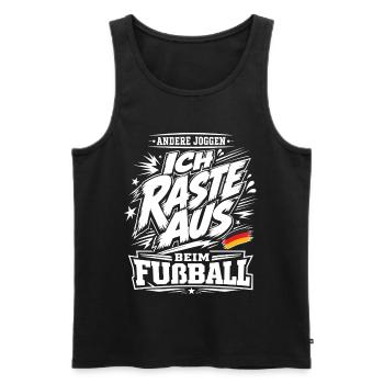 Ich raste beim Fußball aus - Männer Premium Bio Tank Top - Schwarz - Vorne - Michal (187cm)