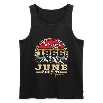 June 1966 Vintage Retro Birthday Gift - Men's Premium Organic Tank Top - black - Front - Michal (187cm)