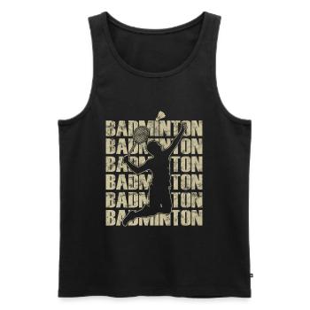 Badmintonspieler Im Retro-Stil - Männer Premium Bio Tank Top - Schwarz - Vorne - AI Model Male 178 light (178cm)