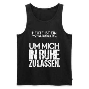 Heute ist ein wunderbarer Tag | Lass mich in Ruhe - Männer Premium Bio Tank Top - Schwarz - Vorne - AI Model Male 178 light (178cm)
