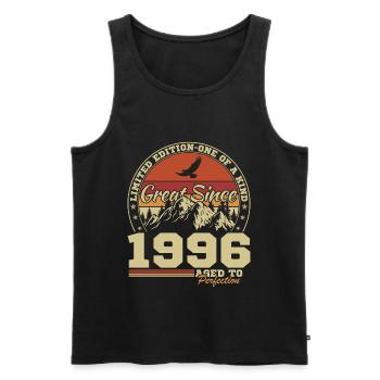 1996 Vintage Retro Birthday Gift 1996 - Men's Premium Organic Tank Top - black - Front - AI Model Male 178 light (178cm)