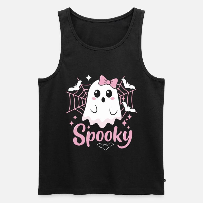 Spooky Ghost Halloween - Männer Premium Bio Tank Top - Schwarz