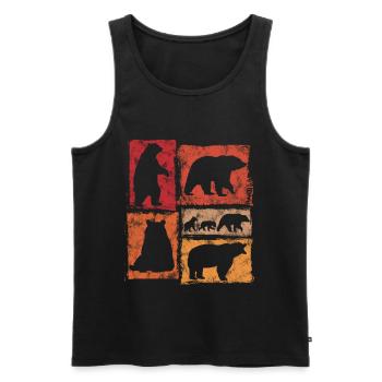 Bears Retro Graphic Vintage Animal Print - Men's Premium Organic Tank Top - black - Front - AI Model Male 178 light (178cm)