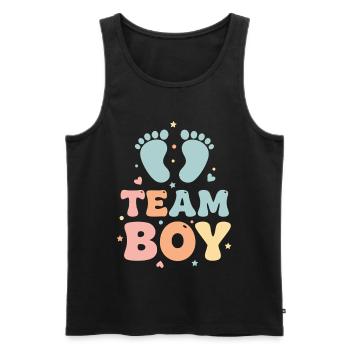 Geschlechterenthüllung Team Jungen Babyparty Baby - Männer Premium Bio Tank Top - Schwarz - Vorne - AI Model Male 178 light (178cm)