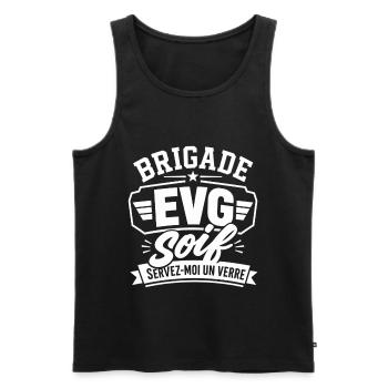 Brigade EVG Soif Servez-moi un Verre - Mariage - Débardeur bio Premium Homme - noir - Devant - Michal (187cm)