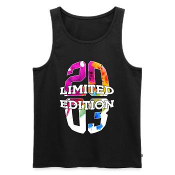 LIMITED EDITION 2003 23 JAHRE 23. GEBURTSTAG - Männer Premium Bio Tank Top - Schwarz - Vorne - Michal (187cm)