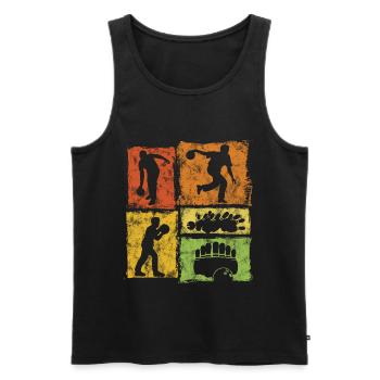 Bowling Retro-Grafik Für Bowlingspieler - Männer Premium Bio Tank Top - Schwarz - Vorne - AI Model Male 178 light (178cm)