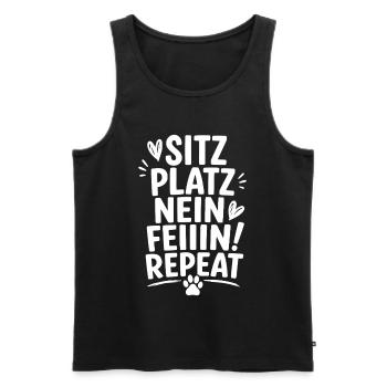 Lustiges Hunde - Hundetraining - Hundemama Shirt - Männer Premium Bio Tank Top - Schwarz - Vorne - Michal (187cm)