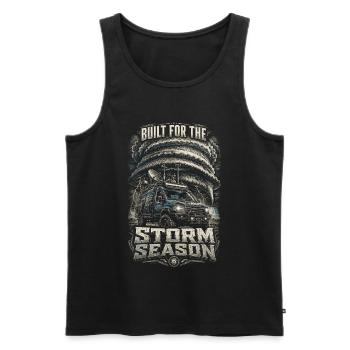 Météorologue chasseur de tempêtes conçu pour la saison des tempêtes - Débardeur bio Premium Homme - noir - Devant - Michal (187cm)