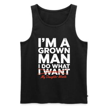 Dad Daughter Wish Humor Shirt - Men's Premium Organic Tank Top - black - Front - Michal (187cm)