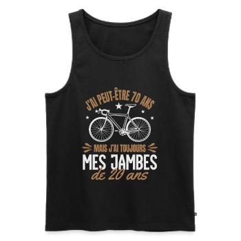 Cycliste Cadeau humour personnalisé - Débardeur bio Premium Homme - noir - Devant - Michal (187cm)