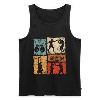 Graphismes de boxe pour professionnels et amateurs - Débardeur bio Premium Homme - noir - Devant - Michal (187cm)