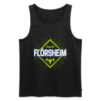 Flörsheim am Main mit Retro Reben Deutschland - Männer Premium Bio Tank Top - Schwarz - Vorne - AI Model Male 178 light (178cm)