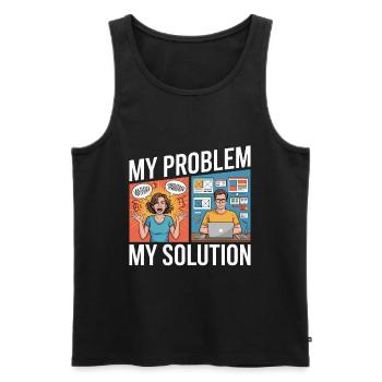 UX/UI Designer My Problem My Pictogram Dad Mom - Men's Premium Organic Tank Top - black - Front - AI Model Male 178 light (178cm)