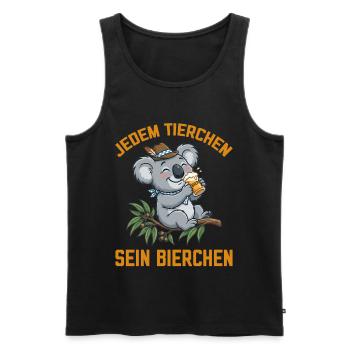 Jedem Tierchen sein Bierchen Koala Bär trinkt Bier - Männer Premium Bio Tank Top - Schwarz - Vorne - Michal (187cm)