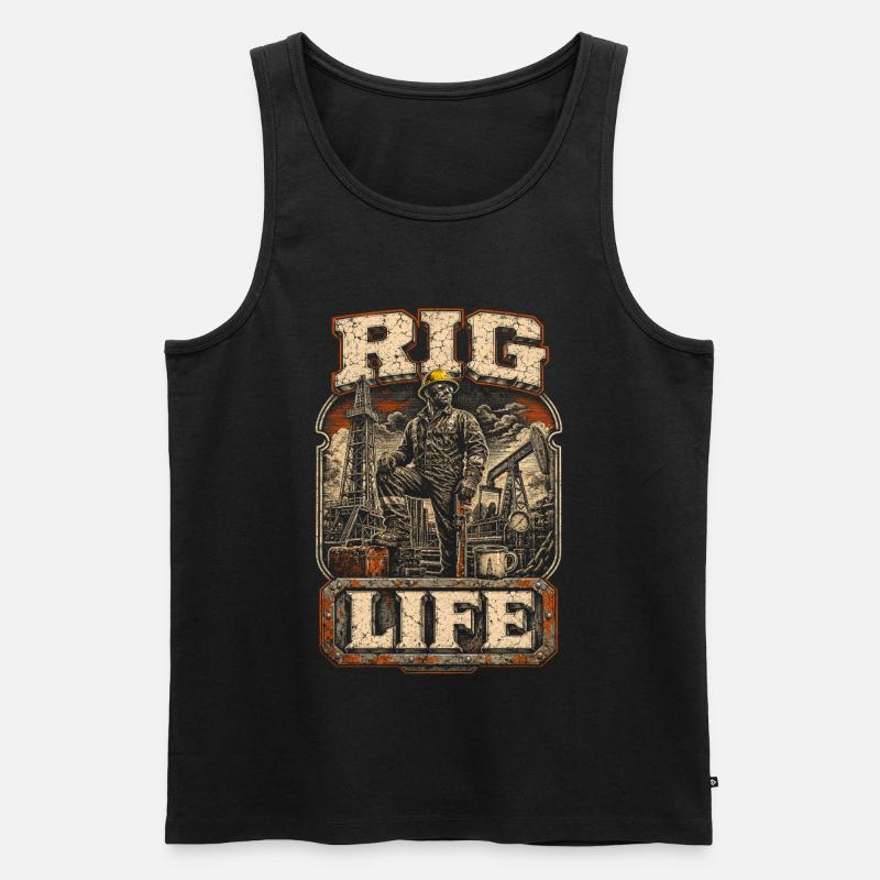 Bohrinsel Ölplattformarbeiter - Männer Premium Bio Tank Top - Schwarz
