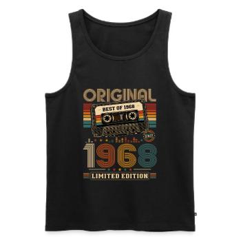 58. Geburtstag Geschenk Mann Kassette Best of 1968 - Männer Premium Bio Tank Top - Schwarz - Vorne - Michal (187cm)