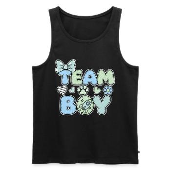 Révélation du sexe : Équipe Boy Baby Shower Grossesse - Débardeur bio Premium Homme - noir - Devant - Michal (187cm)