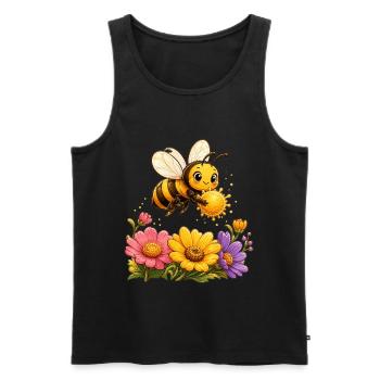 Biene Honig Imker Honigwabe Bienchen Insekt - Männer Premium Bio Tank Top - Schwarz - Vorne - AI Model Male 178 light (178cm)