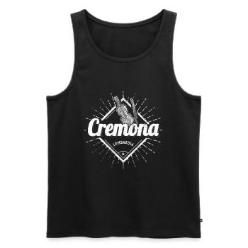 Cremona in Italien Retro Lombardei Souvenir - Männer Premium Bio Tank Top - Schwarz - Vorne - AI Model Male 178 light (178cm)