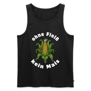 Ohne Fleiß kein Mais | Maiskolben mit Blättern - Männer Premium Bio Tank Top - Schwarz - Vorne - AI Model Male 178 light (178cm)