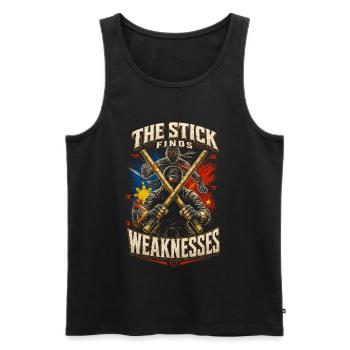 Escrima Arnis Arts martiaux Le bâton trouve une faiblesse - Débardeur bio Premium Homme - noir - Devant - Michal (187cm)