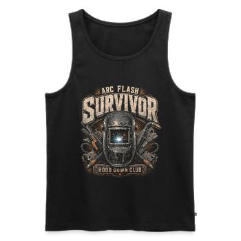 Welder Welding Professional Arc Flash Survivor - Men's Premium Organic Tank Top - black - Front - AI Model Male 178 light (178cm)