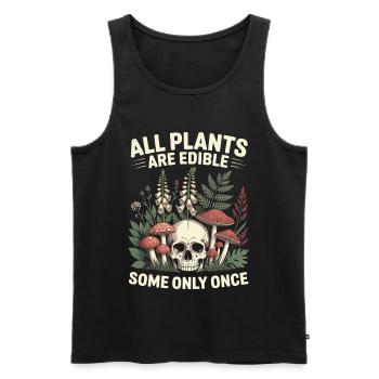 Alle Pflanzen sind essbare Totenschädelgarten - Männer Premium Bio Tank Top - Schwarz - Vorne - AI Model Male 178 light (178cm)