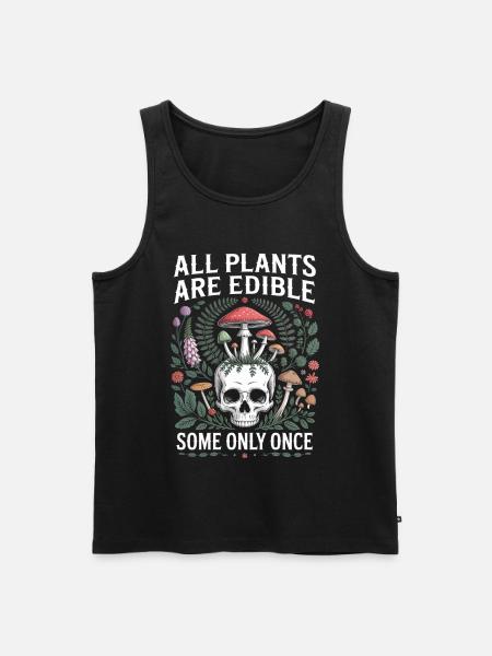 All Plants Edible Skull Mushrooms - Men's Premium Organic Tank Top - black