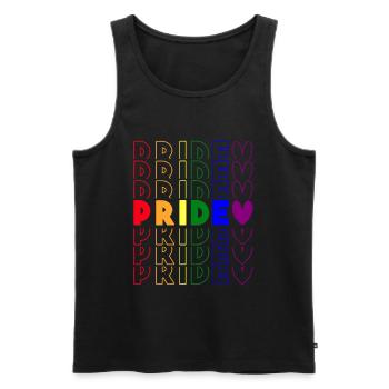 LGBT Gay Pride Rainbow - Men's Premium Organic Tank Top - black - Front - Michal (187cm)
