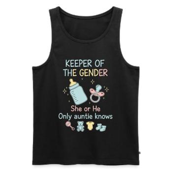 Gender Reveal Keeper Of The Gender She Or He - Men's Premium Organic Tank Top - black - Front - AI Model Male 178 light (178cm)