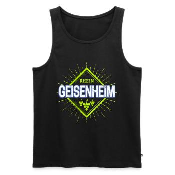 Geisenheim am Rhein mit Retro Weintrauben Souvenir - Männer Premium Bio Tank Top - Schwarz - Vorne - Michal (187cm)