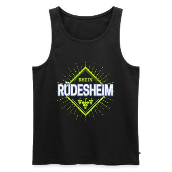 Rüdesheim am Rhein Retro Weintrauben Souvenir - Männer Premium Bio Tank Top - Schwarz - Vorne - Michal (187cm)