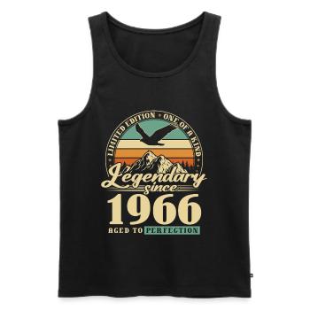 Gift, born in 1966, 60th birthday, 60 years - Men's Premium Organic Tank Top - black - Front - Michal (187cm)