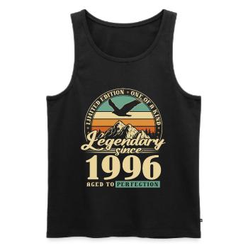 Geschenk, geboren 1996, 30. Geburtstag, 30 Jahre - Männer Premium Bio Tank Top - Schwarz - Vorne - Michal (187cm)