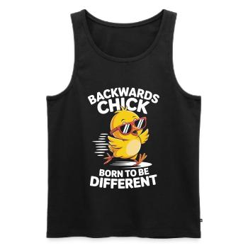 Born To Be Different Küken mit Sonnenbrille - Männer Premium Bio Tank Top - Schwarz - Vorne - Michal (187cm)