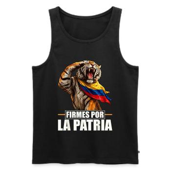 Roaring Tiger Patriot Colombia - Men's Premium Organic Tank Top - black - Front - AI Model Male 178 light (178cm)