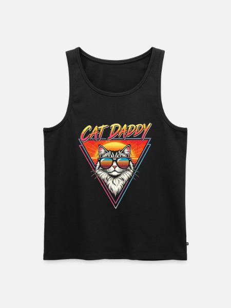 Cat Daddy, Cat Dad, Cat Dad - Men's Premium Organic Tank Top - black