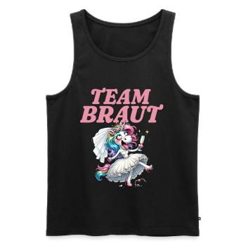 Team Braut Junggesellinnenabschied - Männer Premium Bio Tank Top - Schwarz - Vorne - Michal (187cm)