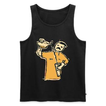 Sketchy Bartender Pouring Beer - Men's Premium Organic Tank Top - black - Front - Michal (187cm)