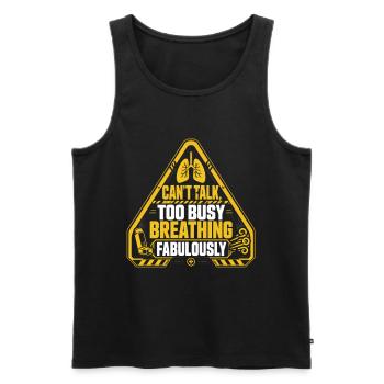 Asthma Asthmatiker Too Busy Breathing - Männer Premium Bio Tank Top - Schwarz - Vorne - AI Model Male 178 light (178cm)