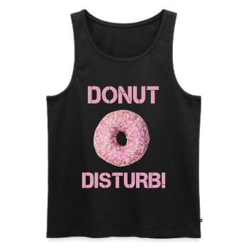 Donut Disturb for Chilling and Snacking Design - Men's Premium Organic Tank Top - black - Front - AI Model Male 178 light (178cm)